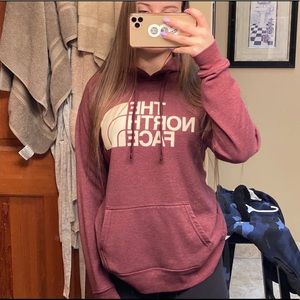 maroon north face hoodie- north face